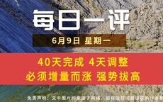 【每日一评】40天完成 4天调整 必须增量而涨 强势拔高 6-9