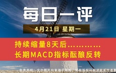 【每日一评】持续缩量8天后………… 长期MACD指标酝酿反转 4-21
