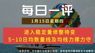 【每日一评】进入稳定量修整待变 5~10日均数量线及均线力撑力守 1-15