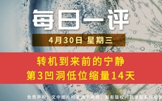【每日一评】 转机到来前的宁静  第3凹洞低位缩量14天 4-30