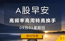 【早安A股】高频率高周转高换手 09-03
