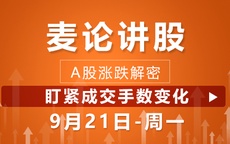 【麦论讲股】盯紧成交手数变化 09-21