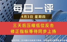【每日一评】三天后压缩低位反击 修正指标等待同步上扬 4-3