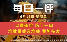 【每日一评】以量破价 临门一脚 均数量线及均线 蓄势待发 6-18