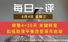 【每日一评】修整4+35天 关键转变 扣低助涨平衡改变深市启动 6-4