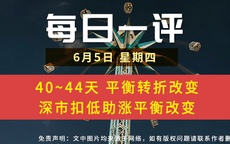 【每日一评】40~44天 平衡转折改变 深市扣低助涨平衡改变 6-5