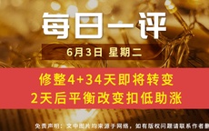 【每日一评】修整4+34天即将转变 2天后平衡改变扣低助涨 6-3